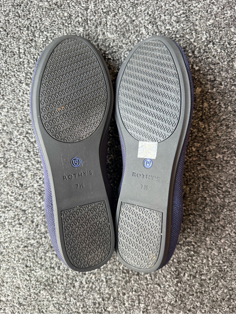 Rothy's Navy Rounded Toe Knit Ballet Flats - Picture 6 of 6